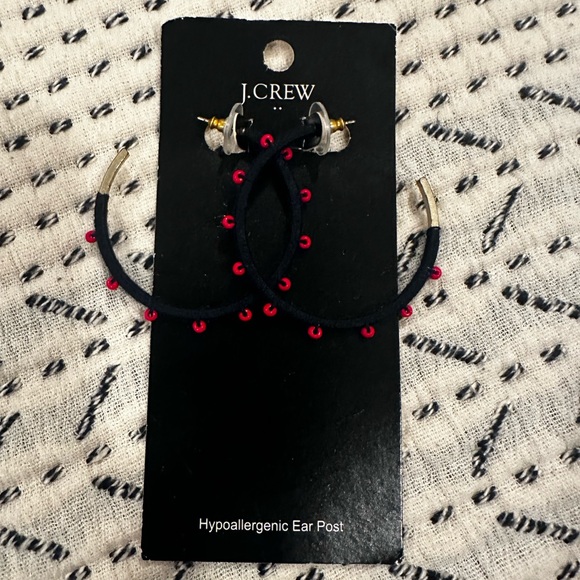 J.CREW ❤️ BEADED HOOP EARRINGS - Picture 4 of 4